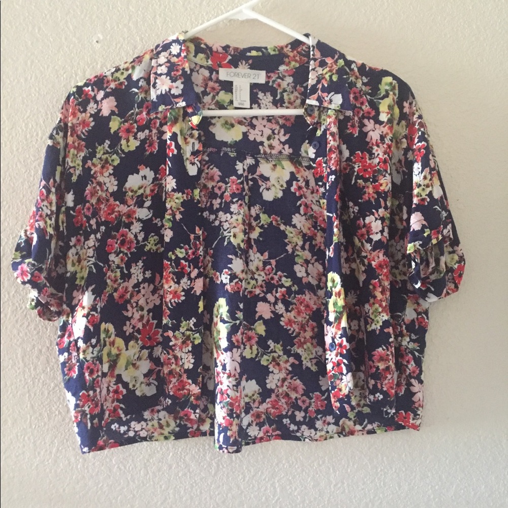 floral collared button down shirt